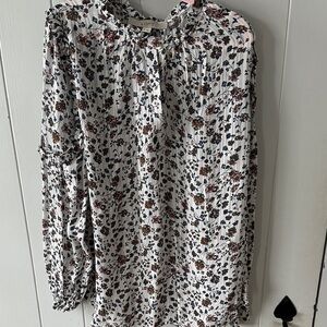 LOFT Multicolor Floral Print Blouse